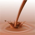 Illustration design graphic splashes fresh liquid milk chocolate, Royalty Free Stock Photo