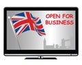 TV advert proclaiming UK open for business