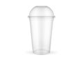 Empty transparent plastic cup  on white background Royalty Free Stock Photo