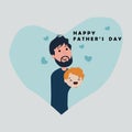 Illusrtration vector graphic of greeting cards in the framework of father`s day with the symbol of love as a sign of father`s sacr Royalty Free Stock Photo