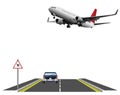 Low flying aircraft warning sign Royalty Free Stock Photo