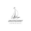 Simple sailboat logo template Royalty Free Stock Photo