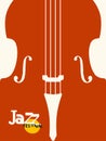 Jazz music festival poster with violoncello flat vector illustration design. Music background for live shows, concert events, pa