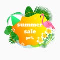 Conceptual summer sale poster design for social media advertisement