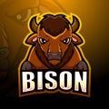 Bison mascot esport logo design