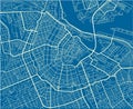 Blue and White vector city map of Amsterdam with well organized separated layers.