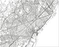Black and white vector city map of Barcelona.