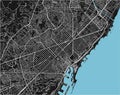 Black and white vector city map of Barcelona.