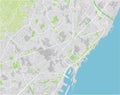 Vector city map of Barcelona with well organized separated layers.