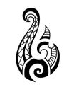 Maori tattoo style fish hook. Bone matau. Royalty Free Stock Photo