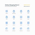 Online Shopping shopping bag and receipt web application icon Set Royalty Free Stock Photo