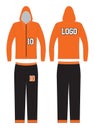 Custom Track Suits hoodie and pent Mock ups templates Custom Design Illustrations Royalty Free Stock Photo
