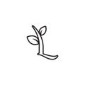 Printletter L with leaf plant line icon Royalty Free Stock Photo