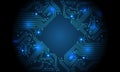Technology blue circuit mainboard computer futuristic background vector