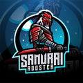 Samurai rooster esport mascot logo Royalty Free Stock Photo