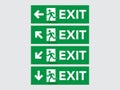 PrintGreen emergency exit sign. Fire Exit sign, emergency door symbol, evacuation icon. public signage vector illustration Royalty Free Stock Photo