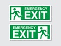 Green emergency exit sign. Fire Exit sign, emergency door symbol, evacuation icon. public signage vector illustration