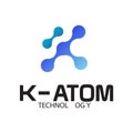 K atom logo Exclusive logo Design Royalty Free Stock Photo