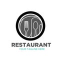 Spoon Fork Plate Knife Glass for Dining Restaurant logo design Royalty Free Stock Photo