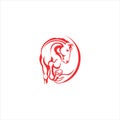 Horse logo vector design template Royalty Free Stock Photo