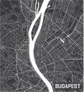 Minimalistic Budapest city map poster design.