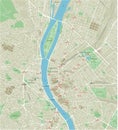 Vector city map of Budapest.