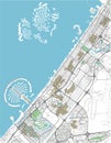 Vector city map of Dubai with well organized separated layers.