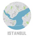 Minimalistic Istanbul city map icon. Royalty Free Stock Photo