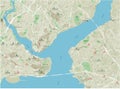 Vector city map of Istanbul. Royalty Free Stock Photo