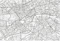 Black and white vector city map of London. Royalty Free Stock Photo