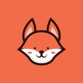 CUTE HEAD FOX VECTOR FOR KIDS Royalty Free Stock Photo