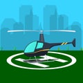 Commercial helicopter landing helipad zone Royalty Free Stock Photo