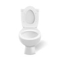 Toilet white bowl, clean washroom seat. Lavatory or restroom interior