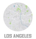 Minimalistic Los Angeles city map icon.