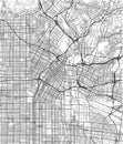 Black and white vector city map of Los Angeles.