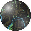 Moscow vector map with dark colors.