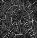 Black and white vector city map of Moscow. Royalty Free Stock Photo