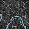 Black and white vector city map of Moscow. Royalty Free Stock Photo