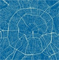 Blue and White vector city map of Moscow. Royalty Free Stock Photo