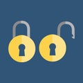 Illustratiion graphic vector of Padlock icon, flat style