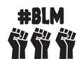 #BLM protest fists vector black and white