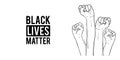 Black lives matters. Social poster, banner. Stop racism police violence. I can`t breathe. Flat vector illustration. banner, design