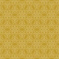 Abstract laced pattern with tangled lines. White lace on mustard background.