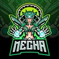 Mecha girl esport logo mascot design