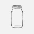 Mason Jar hand drawn vector illustration isolated on white background Royalty Free Stock Photo