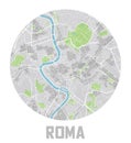 Minimalistic Roma city map icon.