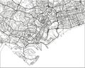 Black and white vector city map of Singapore.