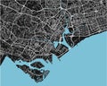 Black and white vector city map of Singapore.