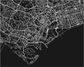 Black and white vector city map of Singapore.