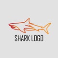 Vector graphic of Minimalist Shark logo with a simple but cool and elegant shape.